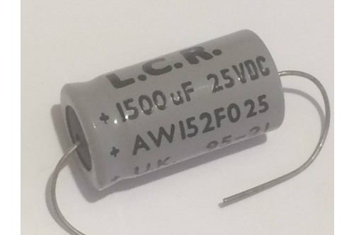 1500uF 25V LCR AXIAL ELECTROLYTIC AUDIO GRADE CAPACITOR fbb29.5