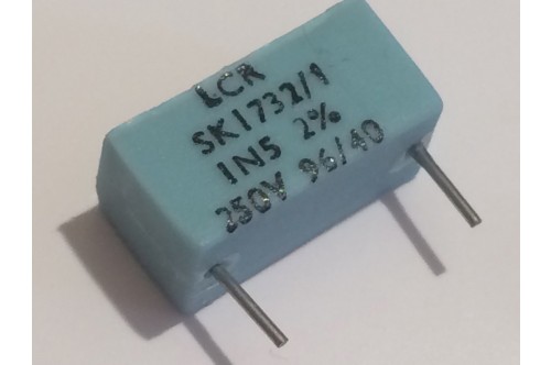 1.5nF 1500pF 250V 2% LCR EXTENDED FOIL BOX POLYSTYRENE CAPACITOR ad2r20