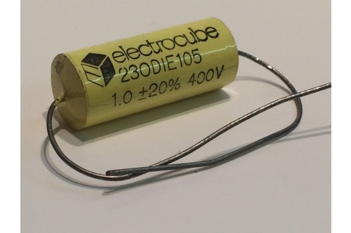 1UF 400V AXIAL METALLIZED POLYESTER FILM ELECTROCUBE CAPACITOR fd5d17