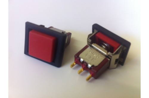 SQUARE RED CHANGEOVER MOMENTARY PUSH PANEL SWITCH