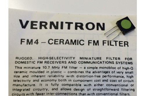 VERNITRON FM4 10.7Mhz CERAMIC FILTER 