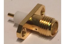 2 HOLE CHASSIS MOUNT GOLD PLATED SMA FEMALE