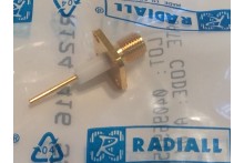 RADIALL GOLD 4 HOLE CHASSIS MOUNT SMA FEMALE EXTRA LONG CONNECTION PIN ad2z10